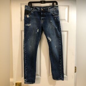 John Richmond Dark Blue Distressed Men's Jeans
